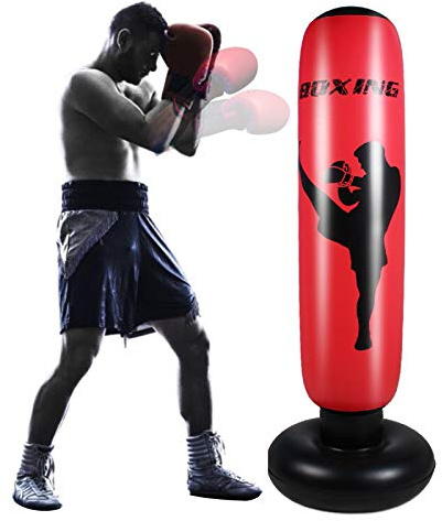 Haokaini Sacco da Boxe da Boxe Gonfiabile da 170 Cm Sacco da Boxe per Il Fitness Sacco da Boxe Antistress Sacco a Torre Bersaglio Borsa da Allenamento per Boxe per Bambini Bambini Adulti