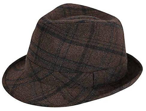 DongBao Sombrero Fedora de Lana clásico Sombrero Trilby Gorra Derby de Sombrero de Jazz para Caballero Sombrero Panamá
