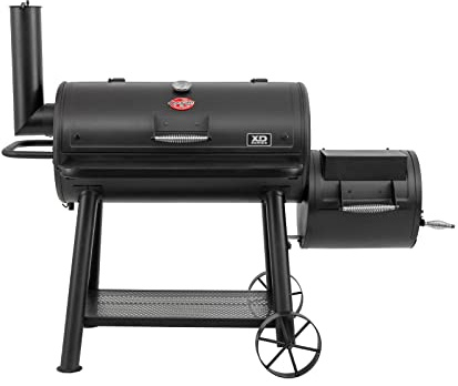 Char-Griller Grand Champ Barrel Grill and Offset Smoker in Black