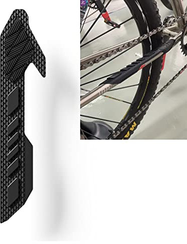 ENLEE Mountainbike-Kettenstrebenschutz, MTB-Silikon-Kettenstreben-Rahmenschutz, Rennrad-Kettenpolster – Schützen Sie Ihren Fahrradrahmen vor Kratzern durch Kette (Schwarz 1)
