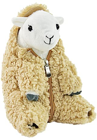 Kögler 94808 – Plyschleksak får zippy med dragkedja, ca 20 x 14,5 x 16 cm, tillverkad av mjuk polyester, tvättbar, för gossling och lek