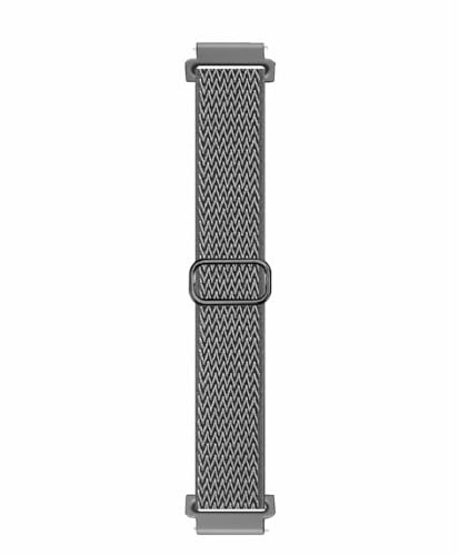 18/20/22mm Elastiskt band för Huawei GT 4 41mm46mm/klocka 4 pro Wave Nylon Ersättning för Huawei GT2/3 42mm46mm/klocka 3pro/GT3 pro,W mörkgrå,20mm