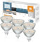 wowatt 8W MR16 LED 12V Warmweiß 2800K Ersatz für 80W Halogen Leuchtmittel LED GU5.3 Lampe 720LM Hell Kein Stroboskopeffek GX5.3 Birne Hohe CRI 92Ra Spot 120° Abstrahwinkel Nicht Dimmbar 6er Set
