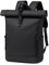 BJIAX Rolltop Rucksack Damen Herren Groß Laptop Rucksack Wasserdichter mit Computerfach 17,3 Zoll Rucksäcke Schulrucksack Wasserfester Reiserucksack Handgepäck Flugzeug Arbeit Reisen Großer Schwarz