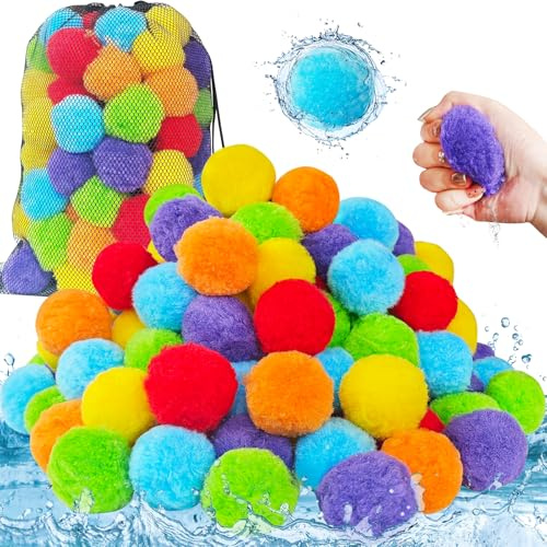 120 Pcs Reusable Water Balls,Soft Soaker Splash Balloons for Outdoor Water Games,Pool and Beach Activities,Reusable Water Toys for Summer Fun and Party Favors