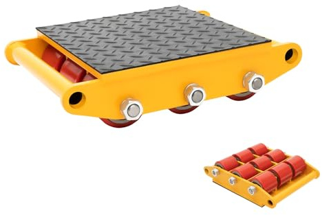 Charocean 15T Moving Dolly Trolley Heavy Duty Dolly Trolley on Wheels, Car Dollies Skates, 360° Rotating Disc, PU Wheels, Furniture Dollies for Moving Large Furniture & Equipment (Yellow, 15T)