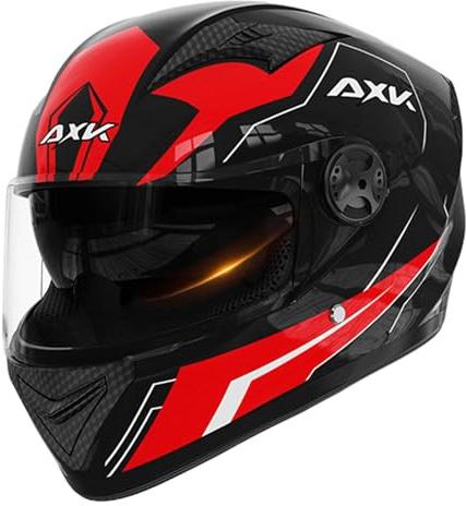 Flkiglm Casco integral de motocicleta con doble visera, casco integral, casco integral para bicicleta, cara completa, doble visera, circunferencia de la cabeza de 54 – 61 cm, rojo