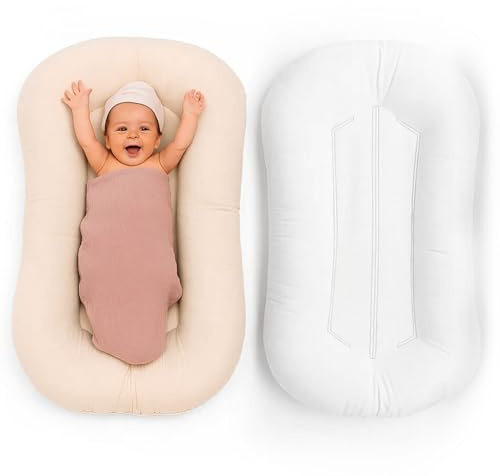PaLulli® LuliNest – Nido de bebé de algodón orgánico con funda extraíble | Capullo acogedor para recién nacidos y bebés | Seguro, cómodo y fácil de limpiar