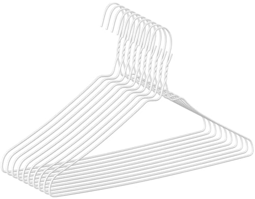 Afarnook 10 Pack Drip Dry Wire Hangers 16 Clothes Hangers Bulk, White