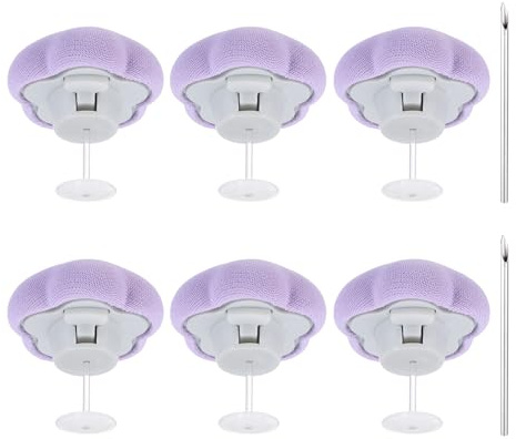 uxcell 6Pcs Duvet Pin Duvet Clips, Flower Shape Quilt Cover Clip with Soft Pin Comforter Snap Holder Prevent Shifting for Quilt Blanket Cushion Curtain, Purple