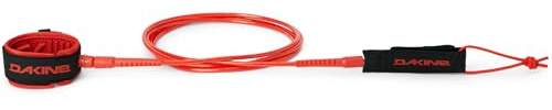 Dakine Longboard Surfboard Leash, Durable Surf Leash 10ft with 1/4 Urethane Dura-Cord, Calf Cuff Surf Board Leash for Longboards, Size: 10ft x 1/4, Color: Flame Scarlet