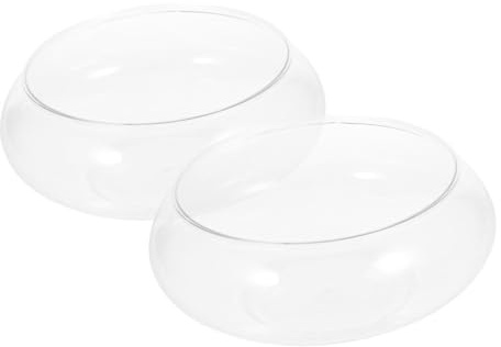 Toyvian Pecera Pequeña Transparente de Plástico 2800 Ml 2 Piezas para Escritorio, Pecera Ligera y Decorativa para Casa, Acuario Compacto para Peces y Tortugas en Oficina
