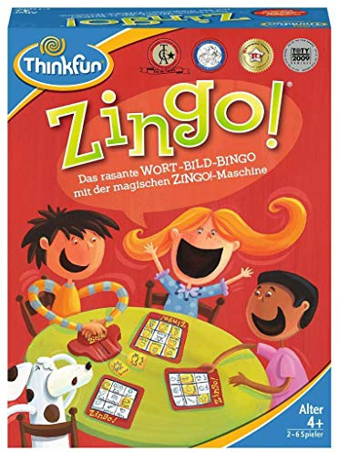 ThinkFun - 76351- Zingo! - Das rasante Wort-Bild-Bingo für Kinder ab 4 Jahren. Erste Wörter lernen mit Zingo! Ein Wort-Lotto