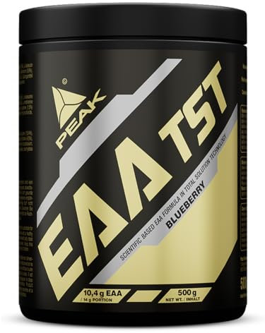 PEAK EAA - TS-Technology - 500g Geschmack Blueberry I Pulver I alle essentiellen Aminosäuren I Muskelaufbau I schnell resorbierbar I vegan I B - Vitamine