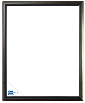 Bildershop-24 Leerrahmen (ohne Rückwand und Glas) Barockrahmen Kalypso 30 X 40 cm Schwarz Goldglanz Antik Farbe und Größe wählbar