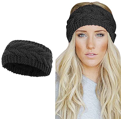 Winter Knitted Headband for Women – Soft Warm Crochet Braided Ear Warmer, Cozy & Stylish for Cold Weather, Perfect for Ponytails – Multiple Colors