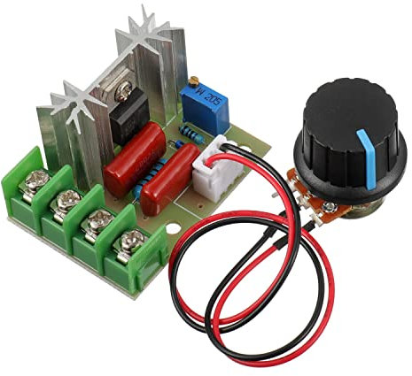 BOJACK Motordrehzahlregler 2000W SCR AC Spannungsregler 50-220V PWM Elektronischer Dimmer Thermostatregler mit Externem Knopf und Kabel