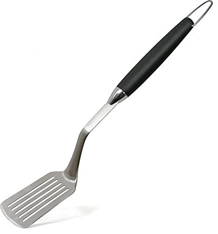 wenco Spatule pour Barbecue avec Lame intégrée de 51 cm, en Acier Inoxydable et Plastique, résistante à la Chaleur, poignée Ergonomique, avec Suspension et poignées encastrées, argenté