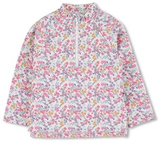 Sterntaler Langarm -Schwimmshirt - Mädchen Langarm Schwimmshirt - UV Shirt mit UV -Schutz 50+ aus Bademodenstoff mit Reißverschluss und Stehkragen - Rashguard Baby und Kinder Badespaß - ecru, 104