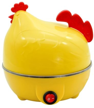 Yusheng Pocher à œufs,Chaudière à œufs électrique en Forme de Poulet, capacité de 7 œufs - Cuiseur à œufs à la Vapeur pour œufs durs, œufs pochés, œufs à la Coque avec arrêt Automatique