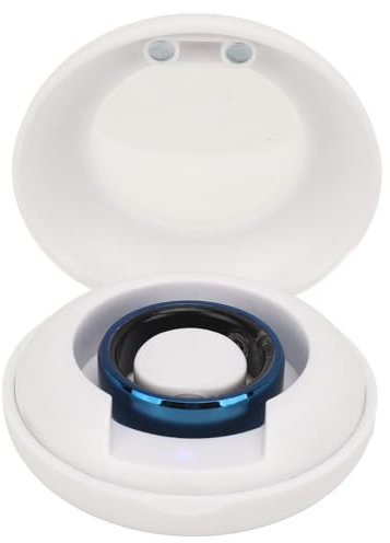 Zunate Anillo Inteligente, Anillo Inteligente Impermeable IP68 Azul con Aplicación para Hombres y Mujeres, Anillo de Seguimiento de Salud Impermeable IP68 (No 9)