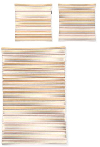 Irisette Seersucker Bettwäsche Easy Peterborough orange 1 Bettbezug 135 x 200 cm + 1 Kissenbezug 80 x 80 cm
