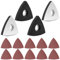 4 x Dreieck Schleifteller, Multitool Schleifplatte 80mm, Mit 10 x Schleifpapier Dreieckschleifer Geeignet Zum Schleifen, Polieren, Entrosten, Holz, Metall, Hartplastik, Putz