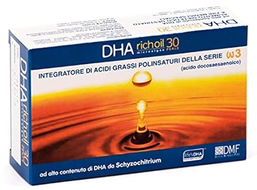 DHA Richoil 30 Perle, Integratore Di Omega 3, Perle Ad Alto Contenuto Di DHA Algale