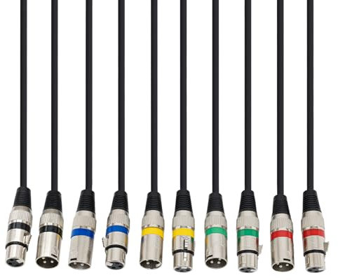Alnemy XLR kabel mikrofonkabel, RVPE ljudmikrofonkabel, 16 x 0,15 bb, för scenbelysning kommunikationskabel DMX-signal, fantommatning, inspelningsenheter (5, 3 m)