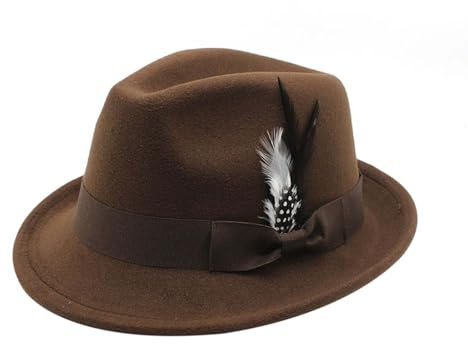 Generisch Trachtenhut Herren Trachtenhut mit Feder und Kordel, Bayerischer Hut Jägerhut für Oktoberfest, Hanfkordel, Edelweiß & schmaler Krempe Trachten Party