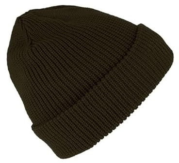 fiebig Beanie Rippstrick | Umschlagmütze mit 3M Thinsulate | Unisex Strickmütze (One Size, Olivgrün)