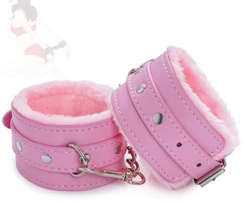 Rosa regolabile peluche PU pelle gioco festa ruolo gioco manette puntelli