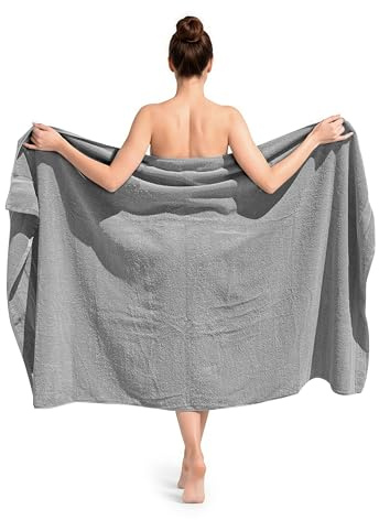 altego Premiumserie Stort badlakan 100x180 cm 100% bomull - Stor badhandduk XL (Ljusgrå)