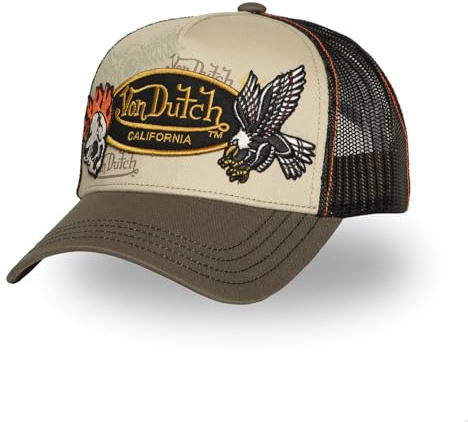 Von Dutch Cappello Uomo e Donna, Trucker Patches, Beige 11