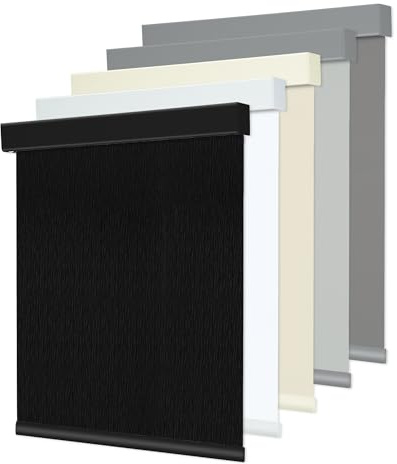 Allesin zen Blackout Roller Shades for Windows (Black,20 W x 72 H),Cordless,Free-Stop,UV Protection,Block All Lights,Thermal Insulated Jacquard Fabric Shades for Home,Office,Bedroom,Door