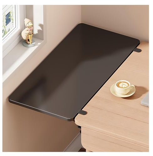 Scrivania pieghevole da parete con ripiano per tastiera anti-foratura, tavolo da pranzo salvaspazio (40 x 20 cm), perfetta per casa, ufficio e piccoli spazi, nero