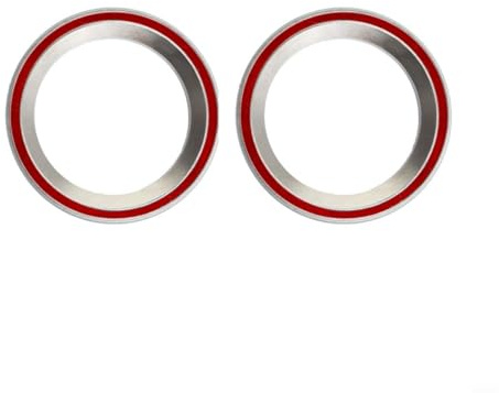 Set sterzo per bicicletta, 2 pezzi, 40 x 52 x 8 mm, cuscinetti a sfera in acciaio con guarnizione in gomma, 45°, per telaio della bicicletta, colore argento