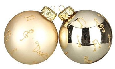 8 Kugeln sortiert aus Glas – Ø 7 cm – Champagner