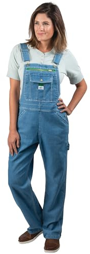 Liberty Womens Washed Denim Bib Overalls, Light Stone Washed, Small