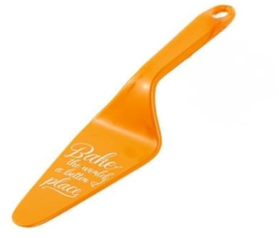 Birkmann, Colour Kitchen, Tortenheber mit Spruch, aus hochwertigem Kunststoff, lebensmittelecht, formstabil, spülmaschinengeeignet, orange, 26 x 6 cm, 429727