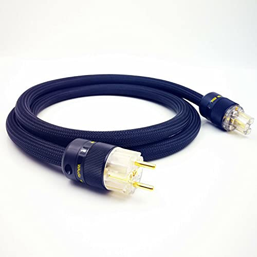 WAudio 10AWG Câble d'alimentation Audio – Câble d'alimentation Hi-FI Standard EU avec Prise Schuko et Connecteur IEC (1,5m)