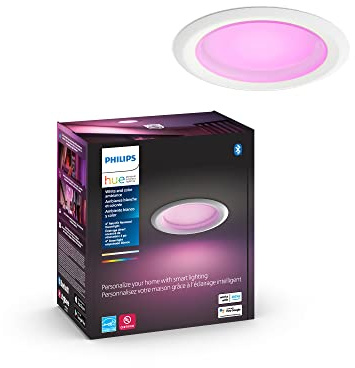 Philips Hue Smart Retrofit Recessed Lighting 4 inch - White and Color Ambiance Color-Changing Light - 850 Lumen - Control with Hue App - Works with Alexa, Google Assistant and Apple Homekit - 1 Pack