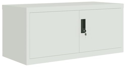 vidaXL Classeur gris clair 90x40x40 cm acier, armoire à dossiers, armoire de rangement, armoire de bureau, armoire de classement, unité de rangement