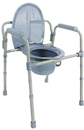 PEPE Mobility Chaise Percée Adulte, Pot de Chambre avec Cadre Toilette Sécurisé, Accoudoirs Confort, Personnes Âgées ou Handicapées, Réglable