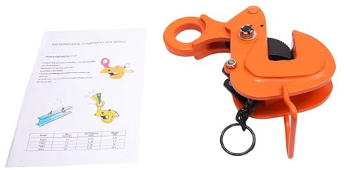 Pince de levage horizontale pour plaque - Charge maximale : 2 tonnes - Pince de levage de plaque en acier pour chantiers de construction, entrepôts, terminaux portuaires, installations de construction