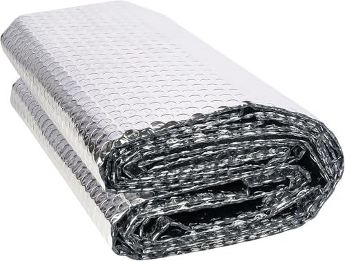 Storystore Rotolo isolante in alluminio, 120 cm x 4,6 m, doppio rotolo di pellicola riflettente per termosifoni, per finestre, pavimenti, soffitti, porte del garage, camper, tetto