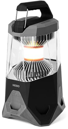 NEBO Galileo 1600 Flex - Lanterna da 1600 lumen - Luce da Campeggio Ricaricabile e Power Bank - Illuminazione LED a 360° e Resistenza all'acqua IPX4