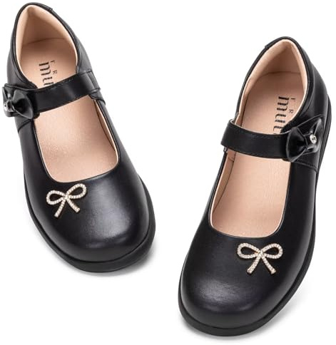 Frank Mully Girls Dress Shoes Girls Mary Jane Flat Shoes Ballerinas Flat Party School Shoes with Bow for Toddlers/Little Kids/Big Kids
