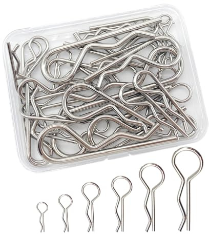 Auiremrti 36 piezas en surtido de pasadores de horquilla, fijaciones de resorte, pasador de acoplamiento para cerradura de remolque, cortacésped, camión, robustos clips en R, pasadores de hardware,