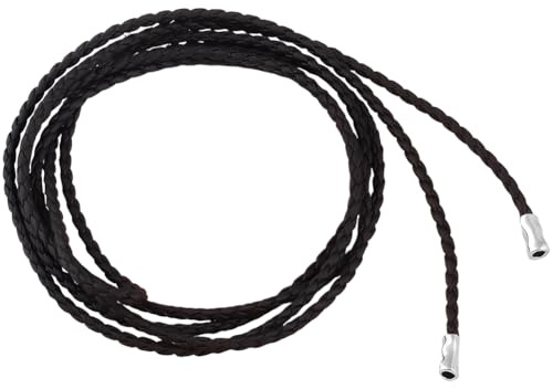 CALFOVERA Ceinture Tressée en Cuir pour Femme Synthétique Corde Tricotée Décorative Longue Style Bohème Fine Tissée avec Nœud pour Jeans Pantalons Robes Jupes (Noir)